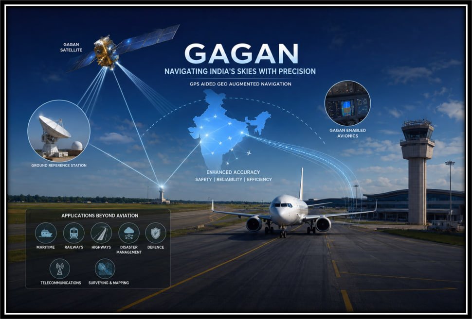 GAGAN UPSC 2026 – India's Satellite-Based Augmentation System (SBAS) developed by ISRO and AAI